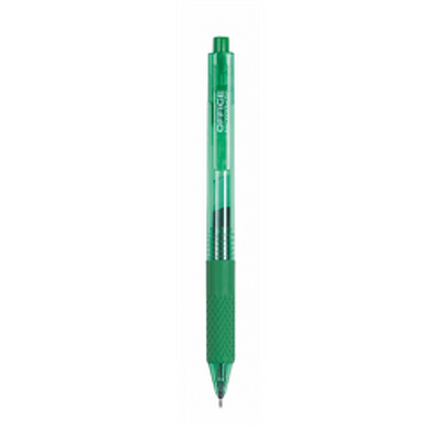 Pix cu gel, mecanism retractabil, rubber grip, 0.5 mm, Office Products - verde