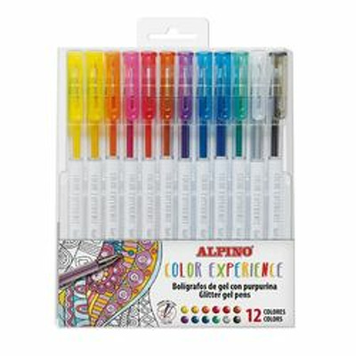 Pix cu glitter gel, varf 1mm, 12 culori/set, ALPINO Color Experience