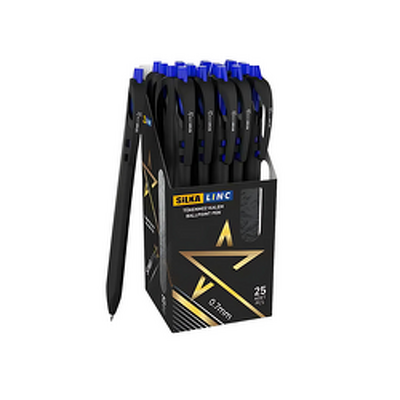 Pix cu mecanism , varf 0.7mm, corp negru, SILKA Star One - scriere albastra