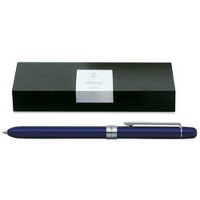 Pix multifunctional de lux Slim, in cutie cadou, corp bleumarin - accesorii argintii