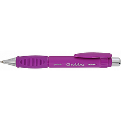 Pix PENAC Chubby, rubber grip, 1.0mm, varf metalic, corp violet - scriere albastra