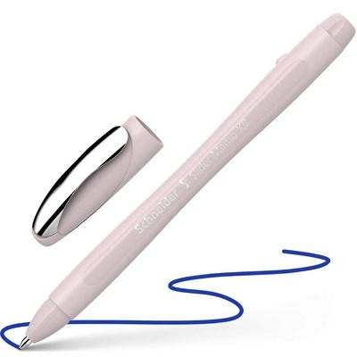 Pix Slider Memo XB, rubber grip, accesorii metalice, corp pearl - scriere albastra