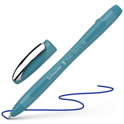Pix Slider Memo XB, rubber grip, accesorii metalice, corp teal - scriere albastra