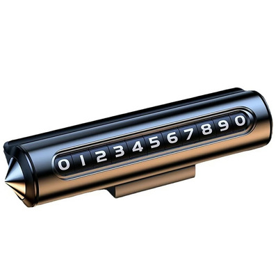 Placuta numar telefon auto Techsuit Premium ResQTag SN3, semn parcare temporara pentru bord, adeziv, aliaj de zinc, gri