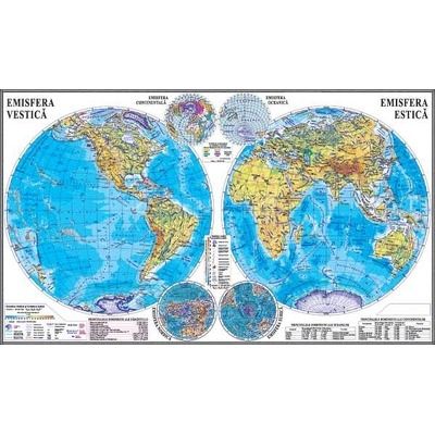 Planiglobul. Harta Emisferelor. Dimensiune 3500x2400 mm