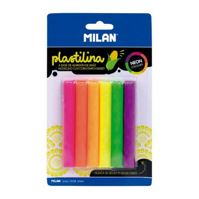 Plastilina 6 culori, 70G neon MILAN