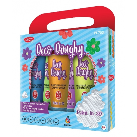 Plastilina crema 6X30 ml Deco Doughy PL703 Daco