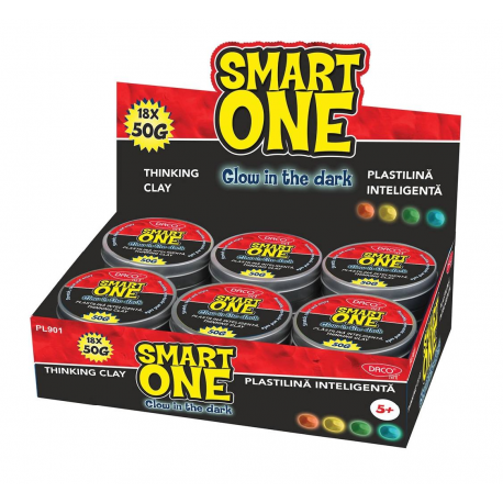 Plastilina Inteligenta 50 g Glow in the Dark PL900F Daco