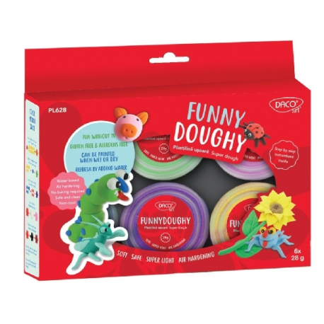 Plastilina usoara Funny Doughy 6X28 gr Daco PL628