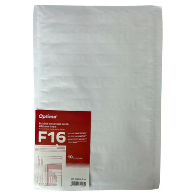 Plic antisoc F16, 240x350mm - ext., 220x340mm - int., lipire siliconica, 10 buc/set, Optima - alb