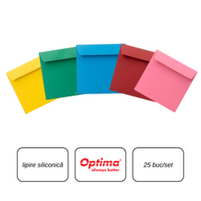 Plic C6 (114x162mm), lipire siliconica, 25 buc/set, mix culori
