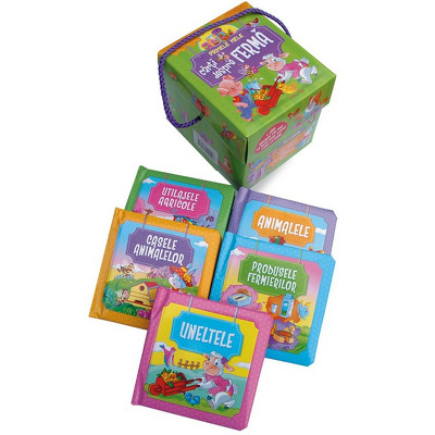 Primele mele carti despre ferma - Set 5 cu carti in cutie de carton