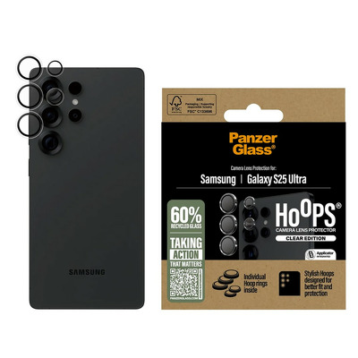 Protectie obiectiv camera PanzerGlass Hoops pentru Samsung Galaxy S25 Ultra - Transparent