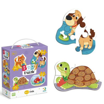 Puzzle 4 in 1 - Animale de companie (2, 3, 4 piese)