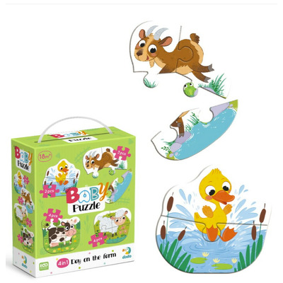 Puzzle 4 in 1 - O zi la ferma (2, 3, 4 piese)