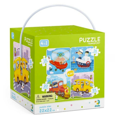Puzzle 4 in 1 - Vehicule (12, 16, 20, 24 piese)