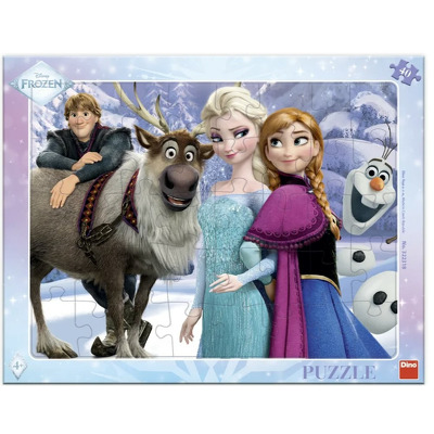 Puzzle cu rama Frozen - La plimbare (40 piese)