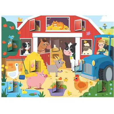 Puzzle cu surprize - Distractie la ferma (20 piese)