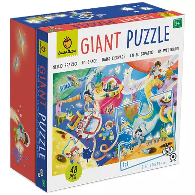 Puzzle de podea - Spatiul, Ludattica, + 3 ani, 48 piese
