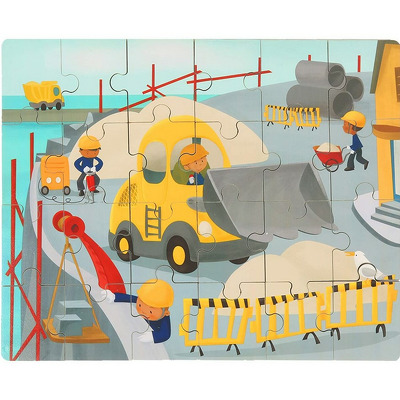 Puzzle din lemn - Buldozer