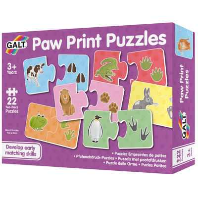 Puzzle Galt 22 piese cu animale si amprenta lor
