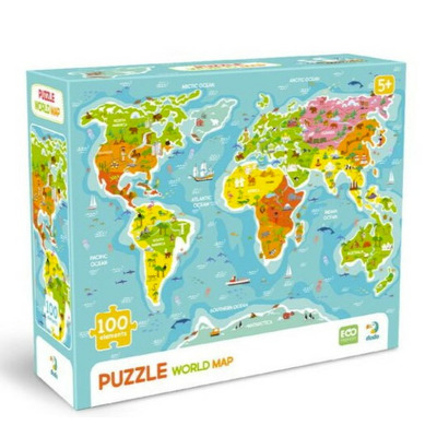 Puzzle - Harta lumii (100 piese)