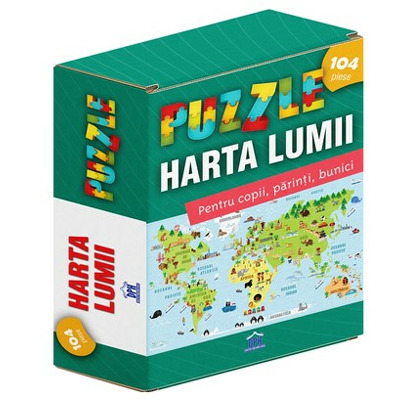 Puzzle Harta Lumii (104 piese)