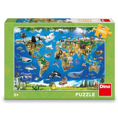 Puzzle XL - Harta animalelor (100 piese)