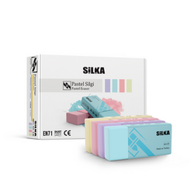 Radiera pentru creion, 39.5x18.5x12mm, PVC-free, nu lasa reziduuri, SILKA Pastel - culori asortate