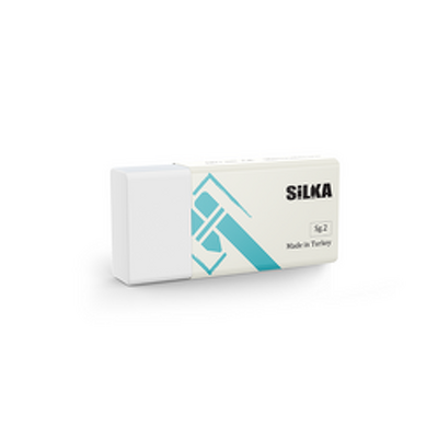 Radiera pentru creion, 44x22x13.5mm, PVC-free, nu lasa reziduuri, SILKA Text Mate - alba