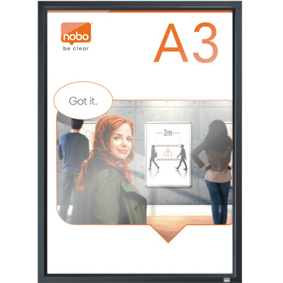Rama pentru perete Impression Pro, aluminiu, cu clip, A3, grafit