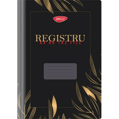 Registru A4 192 file, model negru auriu RG4192AR