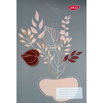 Registru A4 96 file, model floral, abstract, gri RG496DR