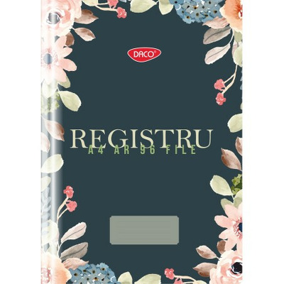 Registru A4 96 file, model floral albastru RG496DR