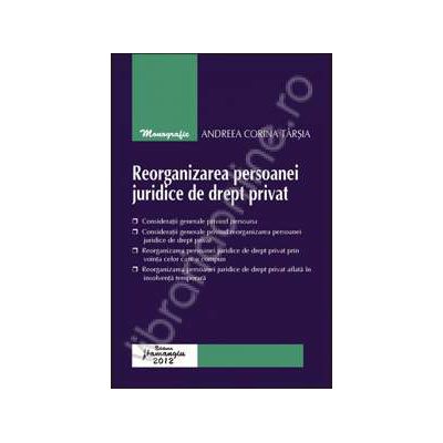 Reorganizarea persoanei juridice de drept privat