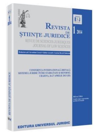 Revista de stiinte juridice nr. 1/2014