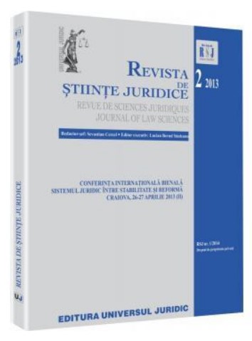Revista de stiinte juridice nr. 2/2013