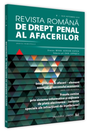 Revista romana de drept penal al afacerilor nr. 3/2019