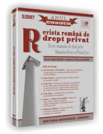 Revista romana de drept privat nr. 5/2007 - Anul Octavian Capatina