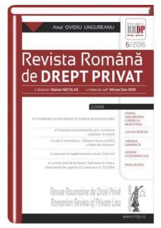 Revista romana de drept privat nr. 6/2016