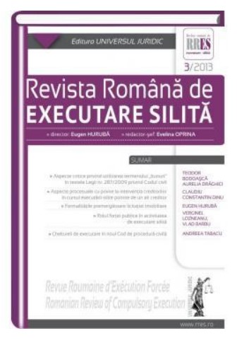 Revista romana de executare silita nr. 3/2013