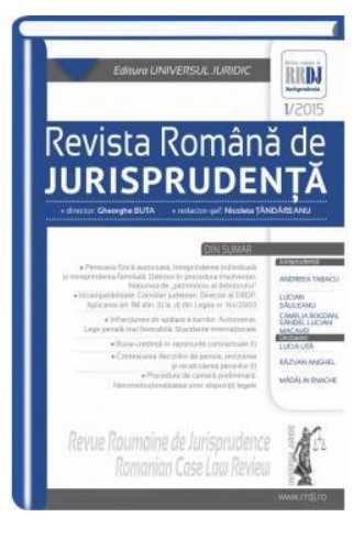 Revista romana de jurisprudenta nr. 1/2015