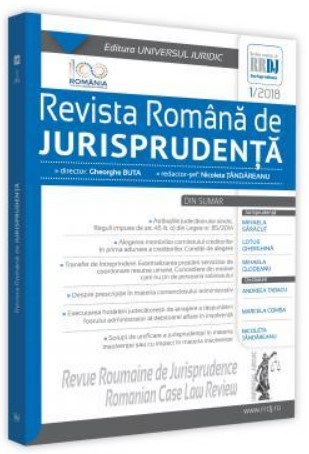 Revista romana de jurisprudenta nr. 1/2018
