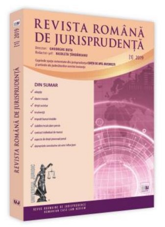 Revista romana de jurisprudenta nr. 1/2019