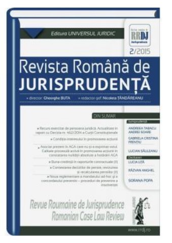Revista romana de jurisprudenta nr. 2/2015