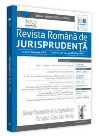Revista romana de jurisprudenta nr. 2/2018