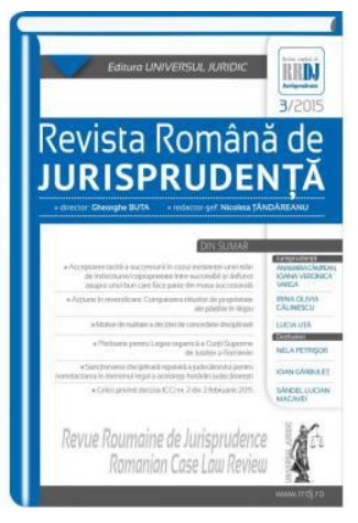 Revista romana de jurisprudenta nr. 3/2015