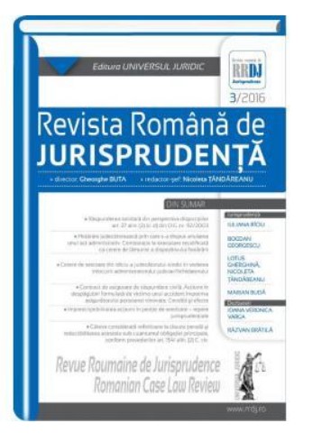 Revista romana de jurisprudenta nr. 3/2016