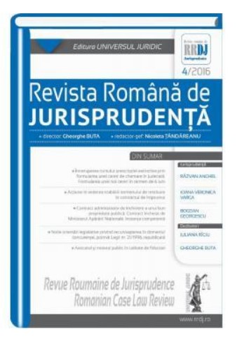 Revista romana de jurisprudenta nr. 4/2016