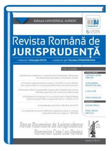 Revista romana de jurisprudenta nr. 6/2015